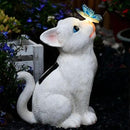 Cat Garden Figurines Outdoor Decor Solar Statue with LED Lights for Patio Lawn Yard Art Decoration Housewarming Garden Gift by CozyNest Decor