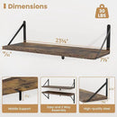 Heimlove 24 Inches Rustic Brown Floating Shelves,8 Inches Deep Wall Bookshelf Mounted Display&Storage Wood Wall Shelves for Kitchen Bathroom Laundry Living Room,Set of 3 by CozyNest Decor