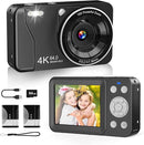 Digital Camera, 4K 64MP, 18X Zoom, Point and Shoot Digital Camera with 64GB TF Card & 2 Batteries, Portable Rechargeable Small Camera for Kids Teens Adult, Black by TinyTreasures Baby Boutique