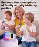 Mini Karaoke Machine Speaker for Kids Adults, Portable Bluetooth with 2 Wireless Microphones, Children's Day Birthday Gift Ideas for Toys for Teens Boys and Girls Aged 4, 5, 6, 7, 8, 9, 10, 11, 12+ by TinyTreasures Baby Boutique