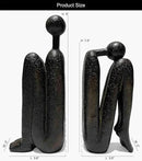 Thinker Decorative Bookends, Book Stopper Holder Nonskid, Book Ends for Shelves Living Room Office Home Decor, 1Pair/2Piece 9'' by CozyNest Decor