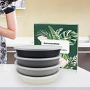 greenandlife 9 Inch 4PCS Divided Plates with Lids, Portion Control Plates for Kids Adults, Dishwasher Microwave Safe Compartment Plate, Unbreakable Lightweight Reusable Wheat Straw Plate, Grey Black by CozyNest Decor