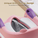 Potty Training Seat, 3-in-1 Toddler Toilet Seat with Step Stool Ladder, Splash Guard Anti-Slip Pad, Foldable Potty Chair with Soft Cushion for Toddler Kids Boys Girls by TinyTreasures Baby Boutique