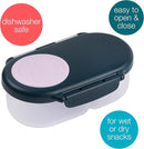 b.box Snack Box for Kids & Toddlers: 2 Compartment Snack Containers, Mini Bento Box, Lunch Box. Leak Proof, BPA free, Dishwasher safe. School Supplies. Ages 4 months+ (Indigo Rose, 12oz capacity) by TinyTreasures Baby Boutique