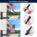 Quarut House Flag Pole Kit,Including 6Ft Stainless Steel Flag Pole,Heavy Duty Nylon 3x5 Ft American Flag,Aluminum Alloy Rings and Bracket.Wall Mounted Flagpole Set for Residential Commercial（Black) by GreenHaven Gardens