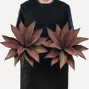 Fake Plants Artificial Agave Plants 13.8" Large UV Resistant Fake Agave Planters for Indoor and Outdoor Decorating Tropical Plant Succulents Greenery Indoor Decor(2Pack, Purple by CozyNest Decor