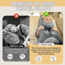 Travel Pillow,Car Pillow Kids Travel Pillow Car seat Pillow U Shaped Pillow for Travel Skin-Friendly Material The Sleeping Aid for Adults and Kids on Road Trips (Gray) by TinyTreasures Baby Boutique