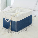 TheWarmHome Organization and Storage Basket for Organizing - X Large 3 Pack 17.7L×13.8W×9.8H in Collapsible Storage Bin for Shelves, Basket for Gifts Empty Toys Organizer Gift (White & Jean Blus) by TinyTreasures Baby Boutique