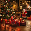 Amagic Christmas Red Flameless Candles, Battery Operated Candles with Remote and Timer, Acrylic Flickering LED Candles for Thanksgiving Decor, D2.2''xH5''6" 7", Set of 9 by CozyNest Decor