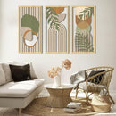 IARTTOP Boho Mid-century Modern Wood Wall Art 16x32 Inch Large Green Abstract Wood Wall Decor Mid Century Bohemian Artwork for Bedroom Living Room Office Kitchen Set of 3 by CozyNest Decor