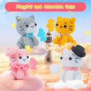 Crochet Kit for Beginners - Cat Crochet Kit with Step-by-Step Video Tutorials, Learn to Crochet Kits for Adults and Kids, 4 PCS Crochet Animals Cat with Hat, Toy, Fish Crocheting Set by TinyTreasures Baby Boutique
