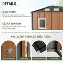Outdoor Storage Shed 6x4 Ft, Lockable Metal Garden Shed with Window, Tool Shed Tiny House Vertical Outside Storage Building for Backyard, Lawn, Patio, Bike by GreenHaven Gardens