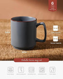famiware Coffee Mugs Set of 6, Nebula 14oz Coffee Mugs, Ceramic Cup Set with Handle for Latte, Tea, Milk, Cappuccino, Cocoa, Charcoal by CozyNest Decor