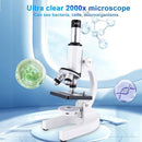 Microscope for Kids 40X-2000X, Microscope for Children 8-12 Years Old with LED Fill Light, Slides and specimens Ideal for School Labs Homeschooling by TinyTreasures Baby Boutique