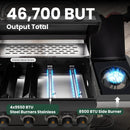 2 in 1 Propane Gas BBQ Grill with Side Burner & Porcelain-Enameled Cast Iron Grate, 4-Burner Flat Top Griddle, 46,700 BTU Outdoor Barbecue Propane Griddle Grill Combo for Camping, Patio, Backyard by GreenHaven Gardens