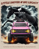 12V Electric Ride on Toys for Toddler, Ford Bronco Raptor Kids Ride on Car with Remote Control, 12 Volt Battery Powered Cars for Children with Smooth Start, Bluetooth (12V, Pink) by TinyTreasures Baby Boutique