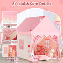Wilwolfer Kid Tent with Mat, Star Lights - Kids Play Tents for Toddlers Kids Tents Indoor Playhouse - Princess Tent for Girls Toy House Gift (Pink with Cloth) by TinyTreasures Baby Boutique