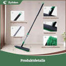 Eyliden X-Large Floor Scrub Brush, 2 in 1 Scrape Brushes with Rubber Squeegee | 55.3" Long Handle, 15" Wide Stiff Bristle Head | Floor Scrubber for Deck Kitchen Shower Bathroom Tub Tile Patio Wall by CozyNest Decor