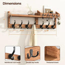 29" Coat Rack Wall Mount with Shelf, 4 in 1 Wall Mounted Coat and Key Hanger with 11 Hooks, Entryway Key Holder with Mail Holder for Living Room, Bedroom by CozyNest Decor