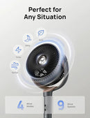 Dreo Fan for Bedroom, 120° Oscillating Standing Fans, Quiet Floor Fan with DC Motor, 100ft Pedestal Fans for Room, 9 Speeds, 4 modes, 20dB, 120° Manual Vertical, 37-42" Adjustable Height, 9H Timer by CozyNest Decor