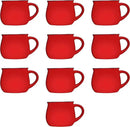 DISCOUNT PROMOS Glazed Campfire Coffee Mugs 12 oz. Set of 10, Bulk Pack - Perfect for Coffee, Tea, Espresso, Hot Cocoa, Other Beverages - Red