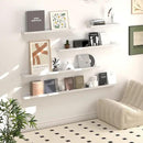 SAUMONIERES Picture Ledge Shelf Floating Book Shelves Set of 2 Wall Mounted Solid Wood for Bedroom Bathroom Living Room Kitchen, 48 Inch White by CozyNest Decor