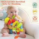 Spiral Car Seat Toys for Infants, 0-6 Months Carseat & Stroller Pram Separable Activity Hanging Toys with Rattle, Teethers, Newborn Soft Plush Travel Toy for Boys Girls Essentials Gifts by TinyTreasures Baby Boutique