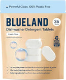 BLUELAND 100% Plastic-Free Dishwasher Detergent Tablets, 36 Count, Free & Clear, Eco-Friendly Dishwashing Pods, Natural, Sustainable by CozyNest Decor