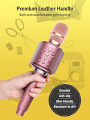 Wireless Bluetooth Karaoke Microphone, Built-in Loud Speaker for 10H Playback, Add Reverb/Duet Mode/Earbuds Monitoring, Portable Karaoke Machine for Entertainment & Singing Practice (Rose Gold) by TinyTreasures Baby Boutique