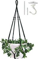 Giant XXL 55 Inches Macrame Planter Hanger Large for 15 inch Pot + Swag Hook | Extra Large Hanging Planter for Indoor Plants | No Pot/Plant Included (XXL Black) by GreenHaven Gardens