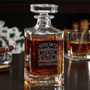 Personalized Whiskey Decanter Set with Wood Gift Box - Custom Bourbon and Scotch Gift Boxed Set by CozyNest Decor