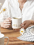 LE TAUCI Coffee Mugs 12 oz, Ceramic Mug Set, Housewarming Wedding Present, Coffee Cups for Latte, Hot Tea, Cappuccino, Mocha, Cocoa - Set of 4, Arctic White by CozyNest Decor
