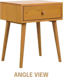 NTC Solid Oak Lux Nightstand with Drawer, Mid Century Modern Side Table Bedroom, Bedside Furniture, Night Stand, End Table, Easy Assembly - Rustic Oak by CozyNest Decor