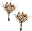2 Pack Boho Artificial Flowers Plants Bouquet Decoration 13.8inch, Fake Plastic Brown Eucalyptus and Beige Grasses, Faux Floral Arrangement for Wedding Centerpieces Party Home Fall Decor by CozyNest Decor