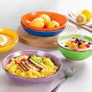 vancasso Bonita Dinnerware Sets, 24 Pieces Multicolor Stoneware Dinner Set for 6, Handpainted Spirals Pattern Ceramic Plates and Bowls Sets Kitchen Plate Set by CozyNest Decor