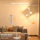 36W LED Tree Floor Lamp, Dimmable Tall Standing Lamp with Remote & Touch Control, 4 Color Temperatures Bright Floor Lamp, 3 Rotatable Light Modern Floor Lamps (White) by CozyNest Decor