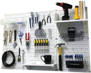 Wall Control 4 ft. Metal Pegboard Organizer - Standard Tool Storage Kit & Spray Can Holder Bracket for Pegboard & Slotted Tool Board - White by GreenHaven Gardens