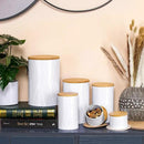 White Canister Sets for Kitchen Counter, Kitchen Canisters Set of 6, Flour and Sugar Containers, Coffee and Tea Storage, Modern Farmhouse Kitchen Decor by CozyNest Decor