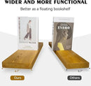 BGMG Wood Floating Shelves for Wall 16 inch Set of 2, Rustic Wooden Wall Mount Shelves for Living Room Bedroom Kitchen Farmhouse-16x6.7x1.25 inch- Gold Oak by CozyNest Decor