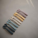 mushie Silicone Baby Feeding Spoons | 2 Pack (Powder Blue) by TinyTreasures Baby Boutique