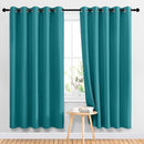 NICETOWN Room Darkening Window Curtains for Sliding Door - Thermal Insulated Solid Grommet Light & Sound Blocking Blackout Drapes for Bedroom/Living Room (Peacock Teal, 2 Panels, W66 x L72) by TinyTreasures Baby Boutique