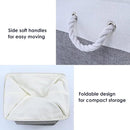 TcaFmac Small Storage Baskets for Shelf 6 Pack Canvas Storage Basket with Handles Fabric Storage Basket for Organizing Storage Bin (White and Grey, 12x8x5") by TinyTreasures Baby Boutique