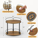 Lazy Susan Organizer 2 Tier - Turntable Spice Rack for Table Top, Wooden Rotating Lazy Susan for Cabinet Pantry Kitchen Countertop Dining Table Cupboard Bathroom Vanity Storage by CozyNest Decor