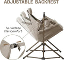 TIMBER RIDGE Hammock Camping Chair with Adjustable Backrest, Heavy Duty Folding Hammock Chair Supports 300lbs, Portable Hammock Chair for Camping, Travelling and Patio, Tan 2 Pack by GreenHaven Gardens