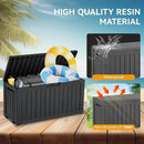 KAMABOKO Deck Box, 75 Gallon Resin Indoor and Outdoor Storage Boxes Waterproof for Garden Tools, Pool Accessories Storage Bench, Patio Furniture and Cushions with Lockable Lid, Black by CozyNest Decor