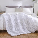 WESHIONGOO Chunky Knit Blanket Throw Knitted Throw Blankets for Couch Bed Fluffy Soft Blanket with Jumbo Chenille Yarn Thick 100% Handmade (White, 50"×60") by CozyNest Decor