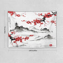 Cherry Blossoms Tapestry, Japanese Fuji Mountain Wall Tapestry, Nature Landscape Wall Art for Bedroom & Living Room Decor, 40"x30" by CozyNest Decor