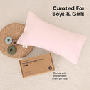 Toddler Pillow with Pillowcase - 10x18 My Little Dreamy Kids Travel Bed Pillows for Sleeping, Organic Cotton Small Pillowcase, Soft & Breathable, Machine Washable, Toddlers 2-5 Years Old (Mist Pink) by TinyTreasures Baby Boutique