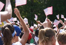 100pcs Small American Flags on Stick, Handheld 8 x 5.5 Inchs Mini American Flags with Kid-Safe Golden Spear Top, US Flags for 4th of July Decorations Outdoor, Independence Day Decorations by GreenHaven Gardens