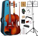 Aileen Solid Wood Violin 4/4 Full Size for Adults and Kids Age 12+, Fiddle Set for Beginners Student, Professional Violin Starter Kit with 12 Accessories (Selected European Solid Spruce and Maple) by TinyTreasures Baby Boutique